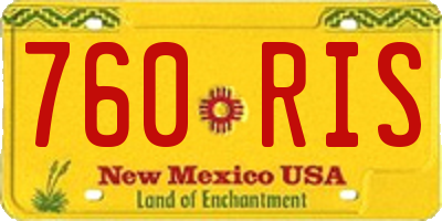NM license plate 760RIS