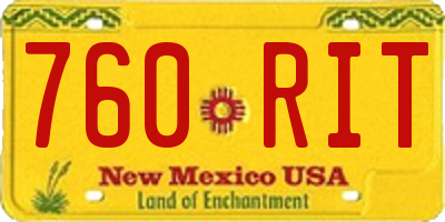 NM license plate 760RIT