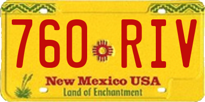 NM license plate 760RIV