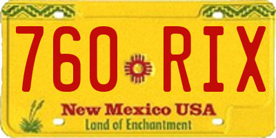 NM license plate 760RIX