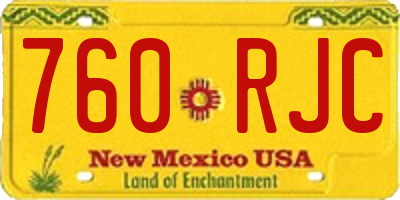 NM license plate 760RJC