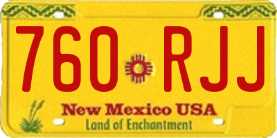 NM license plate 760RJJ