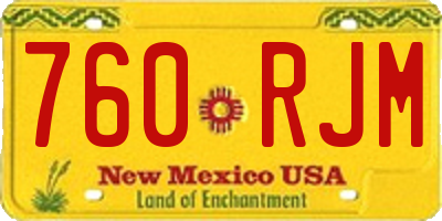 NM license plate 760RJM