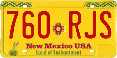 NM license plate 760RJS