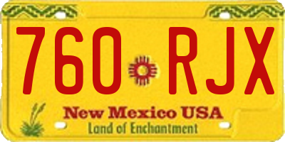 NM license plate 760RJX