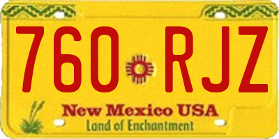 NM license plate 760RJZ