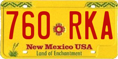 NM license plate 760RKA