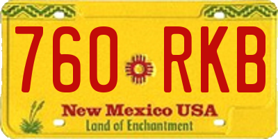 NM license plate 760RKB