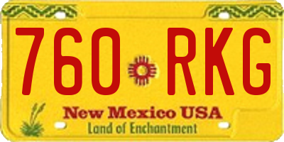 NM license plate 760RKG