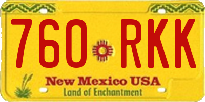NM license plate 760RKK