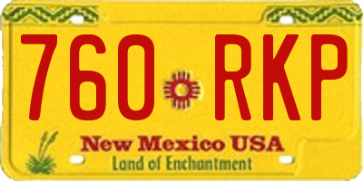 NM license plate 760RKP