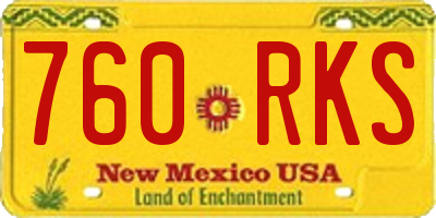 NM license plate 760RKS