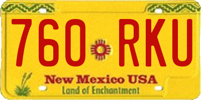 NM license plate 760RKU