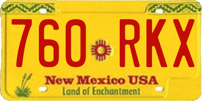 NM license plate 760RKX