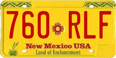 NM license plate 760RLF