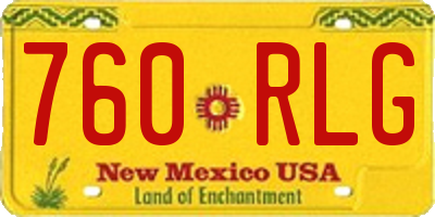NM license plate 760RLG