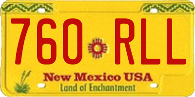 NM license plate 760RLL