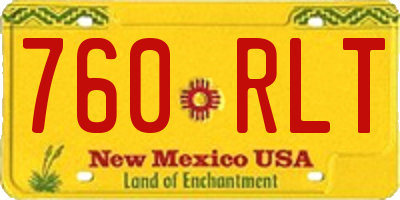 NM license plate 760RLT