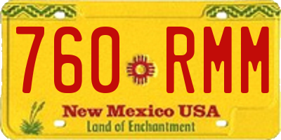 NM license plate 760RMM