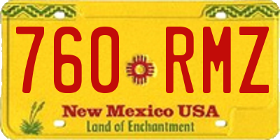 NM license plate 760RMZ