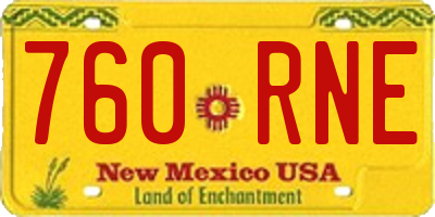 NM license plate 760RNE