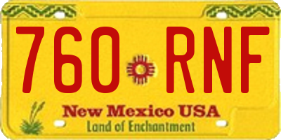 NM license plate 760RNF