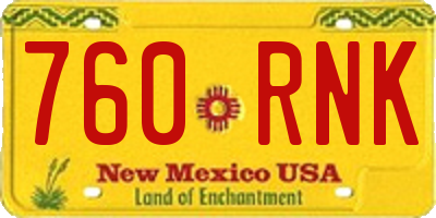 NM license plate 760RNK