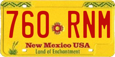NM license plate 760RNM