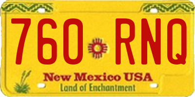 NM license plate 760RNQ