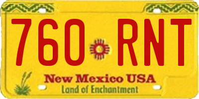 NM license plate 760RNT