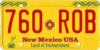 NM license plate 760ROB