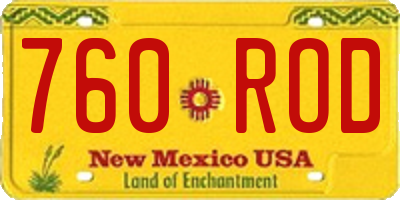 NM license plate 760ROD