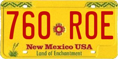 NM license plate 760ROE