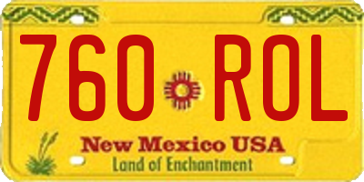 NM license plate 760ROL