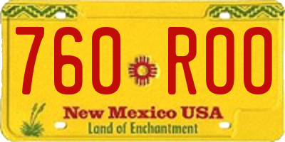 NM license plate 760ROO