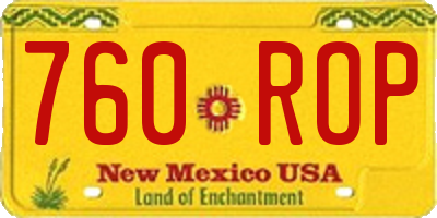 NM license plate 760ROP