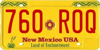 NM license plate 760ROQ