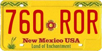 NM license plate 760ROR