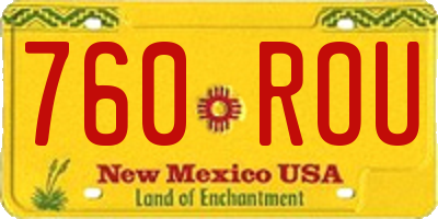 NM license plate 760ROU