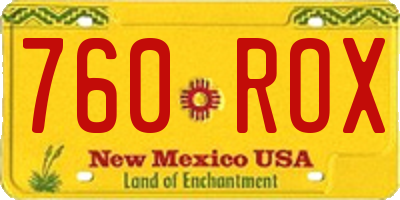 NM license plate 760ROX