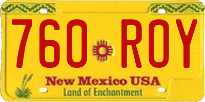 NM license plate 760ROY