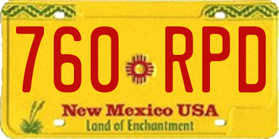 NM license plate 760RPD