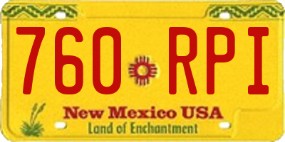 NM license plate 760RPI