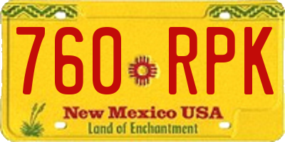 NM license plate 760RPK