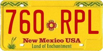 NM license plate 760RPL
