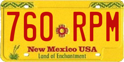 NM license plate 760RPM