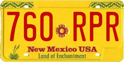 NM license plate 760RPR