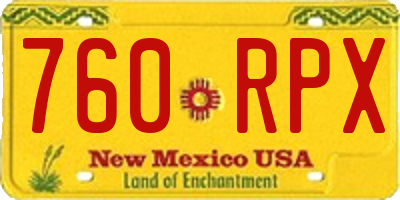 NM license plate 760RPX