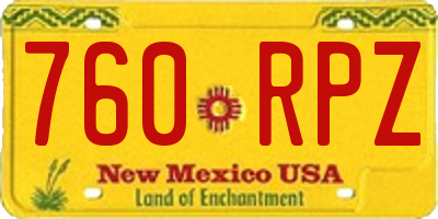 NM license plate 760RPZ