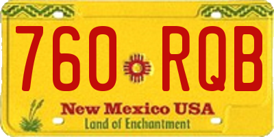 NM license plate 760RQB